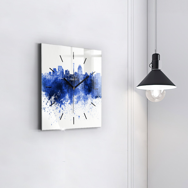 Zegar na ścianę kwadratowy San Antonio akwarele