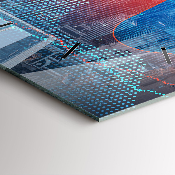 Zegar ścienny kwadratowy Wieżowce w Philadelphii