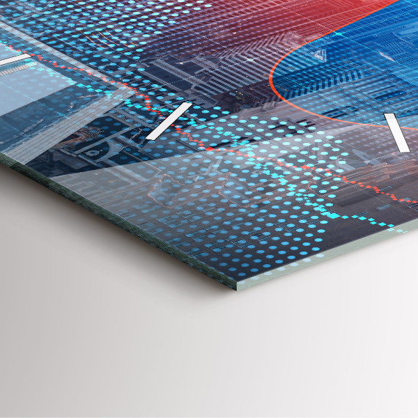 Zegar ścienny kwadratowy Wieżowce w Philadelphii