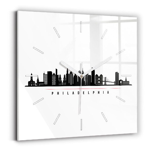 Kwadratowy zegar Ilustracja Philadelphia