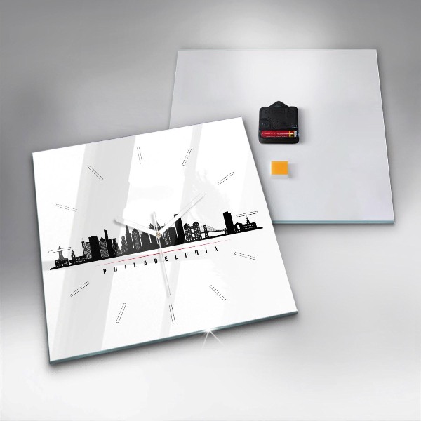 Kwadratowy zegar Ilustracja Philadelphia