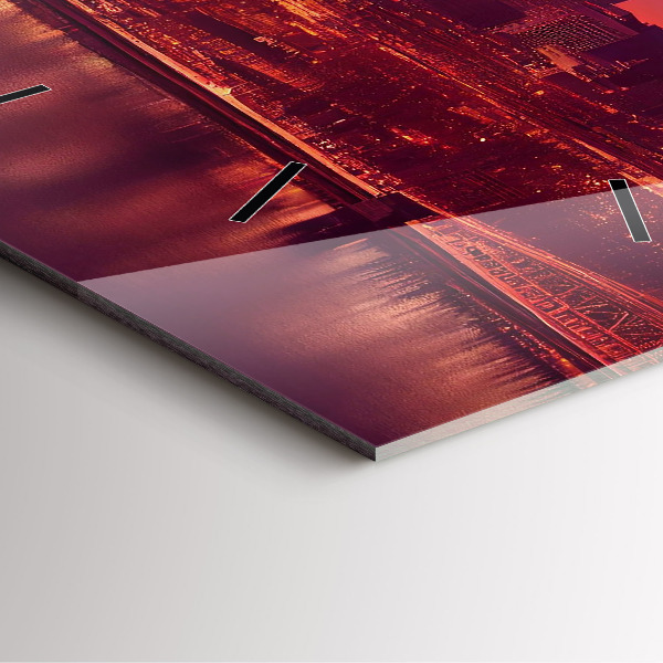 Zegar ścienny kwadratowy Miasto nocą w Philadelphia