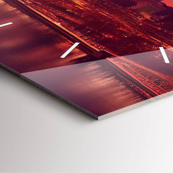 Zegar ścienny kwadratowy Miasto nocą w Philadelphia