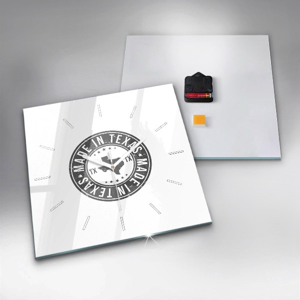 Zegar na ścianę kwadratowy Znaczek Texas