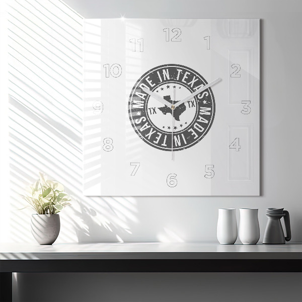 Zegar na ścianę kwadratowy Znaczek Texas