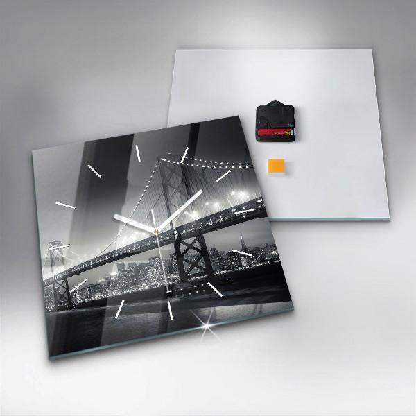 Kwadratowy zegar Most nocą San Francisco