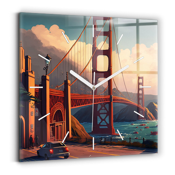 Zegar ścienny kwadratowy Most w San Francisco