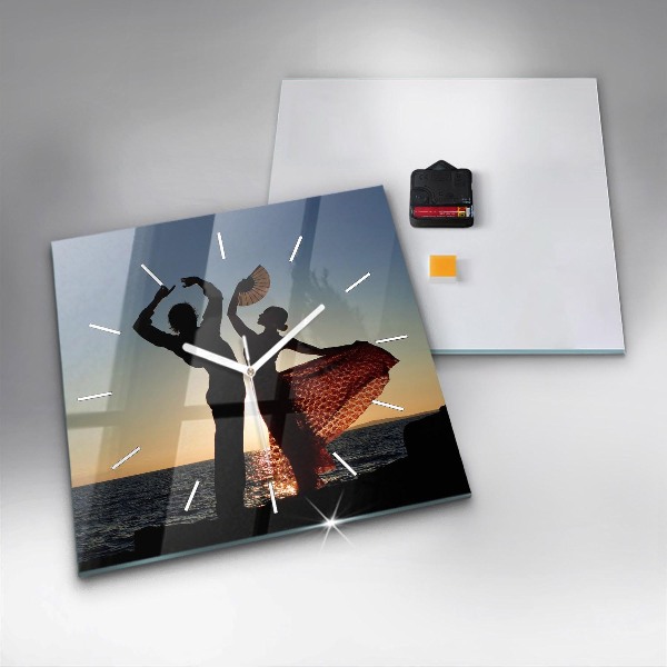 Kwadratowy zegar Hiszpański taniec na morzu