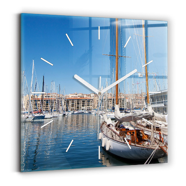 Kwadratowy zegar Marina w Marsylii Francja