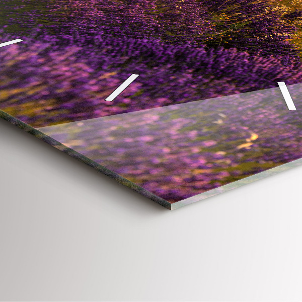 Kwadratowy zegar Łąka lawendowa Francja