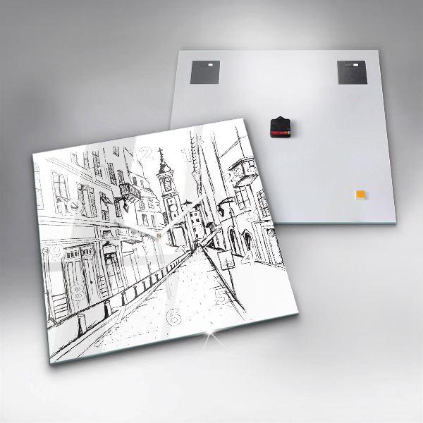 Kwadratowy zegar Rysunek miasta Prowansja