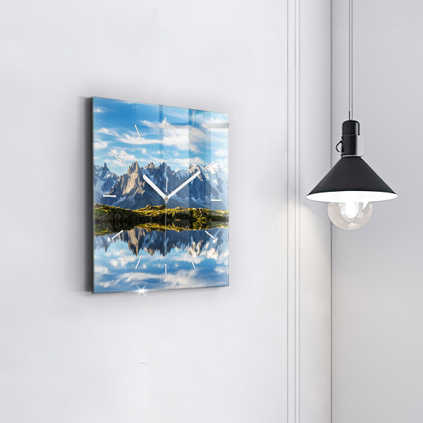 Zegar na ścianę kwadratowy Dolina Chamonix, Alpy Francuskie
