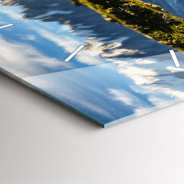 Zegar na ścianę kwadratowy Dolina Chamonix, Alpy Francuskie