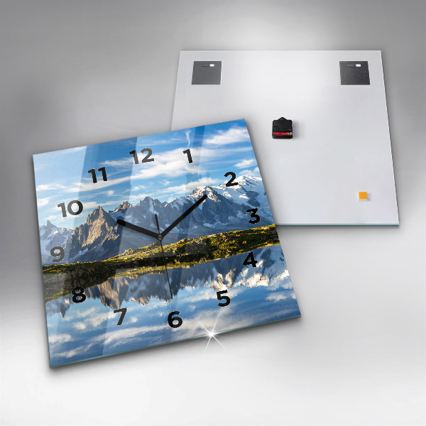 Zegar na ścianę kwadratowy Dolina Chamonix, Alpy Francuskie