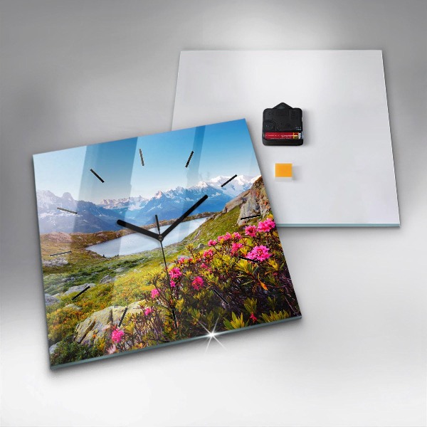 Zegar na ścianę kwadratowy Lodowiec Mont Blanc Chamonix