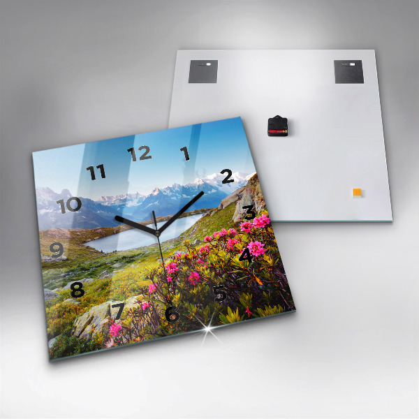 Zegar na ścianę kwadratowy Lodowiec Mont Blanc Chamonix