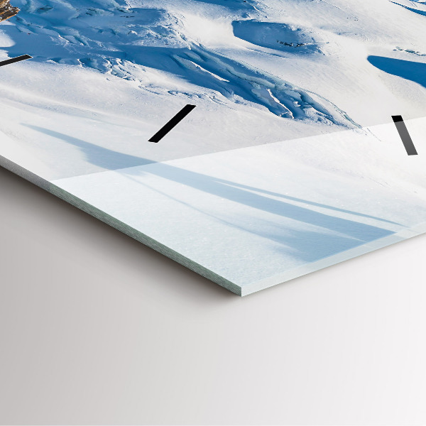 Kwadratowy zegar Narciarz w Alpach