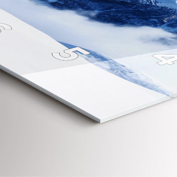 Zegar na ścianę kwadratowy Panorama gór