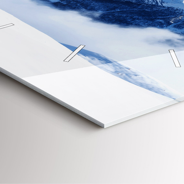 Zegar na ścianę kwadratowy Panorama gór