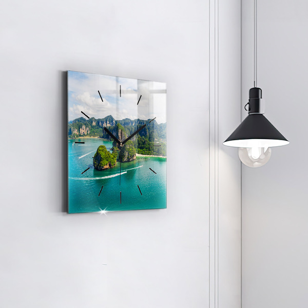 Zegar na ścianę kwadratowy Wyspa w Tajlandii