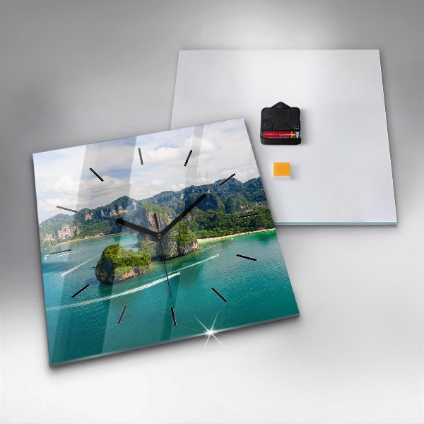 Zegar na ścianę kwadratowy Wyspa w Tajlandii