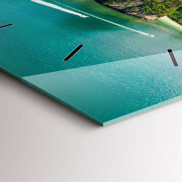 Zegar na ścianę kwadratowy Wyspa w Tajlandii