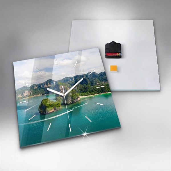 Zegar na ścianę kwadratowy Wyspa w Tajlandii