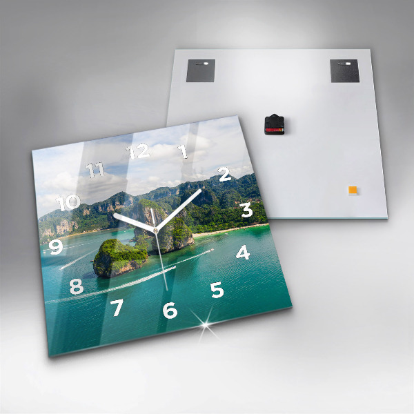 Zegar na ścianę kwadratowy Wyspa w Tajlandii