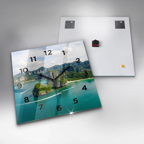 Zegar na ścianę kwadratowy Wyspa w Tajlandii