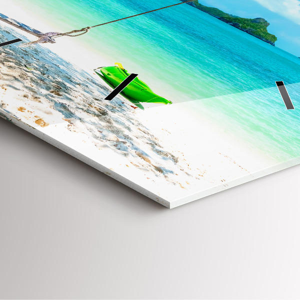 Zegar na ścianę kwadratowy Słoneczna wyspa Tajlandia