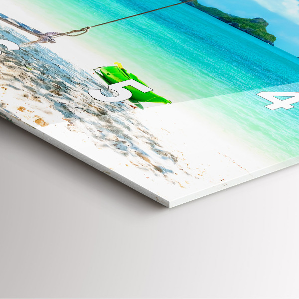 Zegar na ścianę kwadratowy Słoneczna wyspa Tajlandia