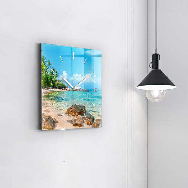 Kwadratowy zegar Piękna plaża w Tajlandii