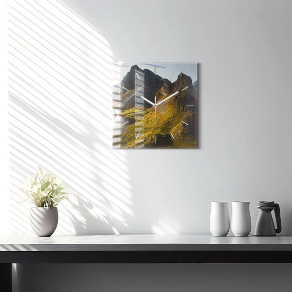 Zegar na ścianę kwadratowy Droga w Islandii