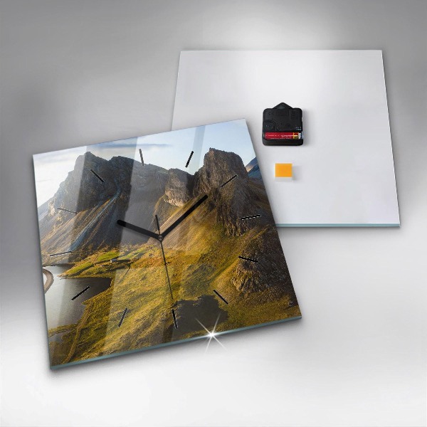 Zegar na ścianę kwadratowy Droga w Islandii