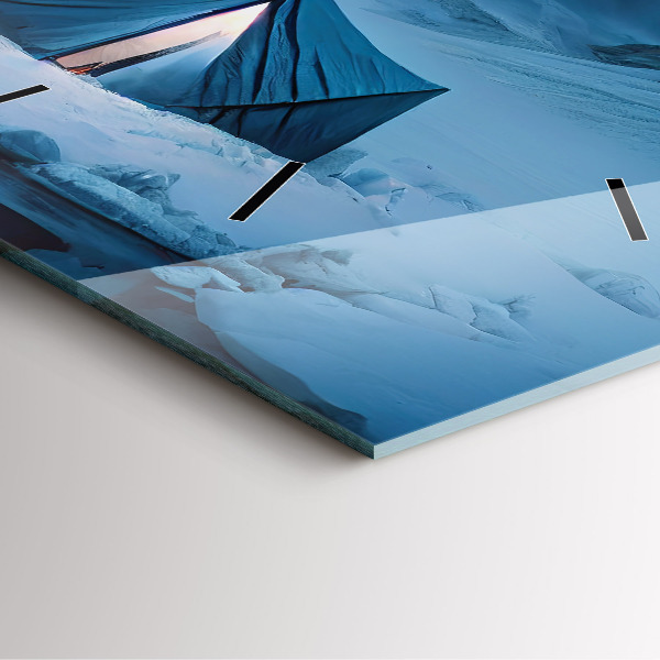 Zegar ścienny kwadratowy Namiot w górach Islandii