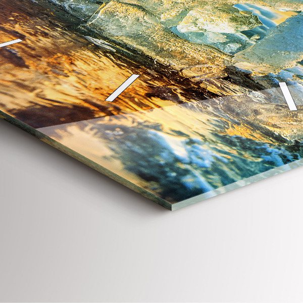 Kwadratowy zegar Góra lodu i wschód słońca