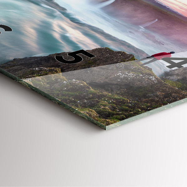 Kwadratowy zegar Krajobraz z wodospadem