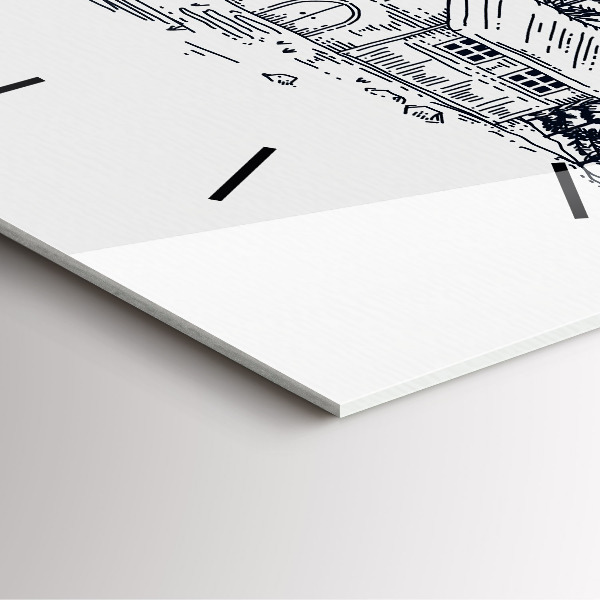 Kwadratowy zegar Rysunkowe miasteczko