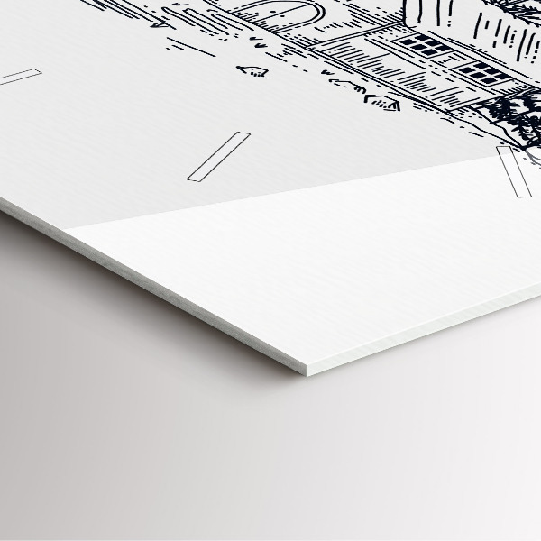 Kwadratowy zegar Rysunkowe miasteczko