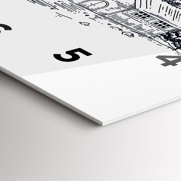 Kwadratowy zegar Rysunkowe miasteczko