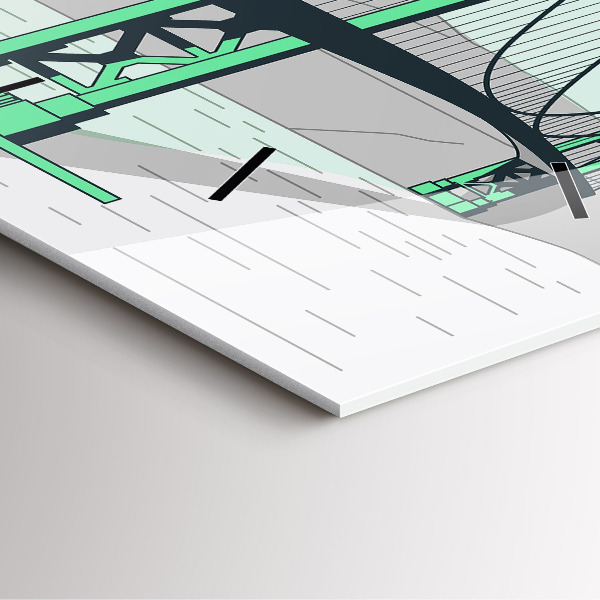 Kwadratowy zegar Zielony most