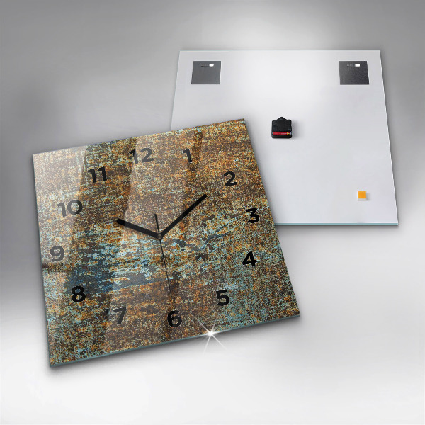 Kwadratowy zegar Tekstura Starego Metalu