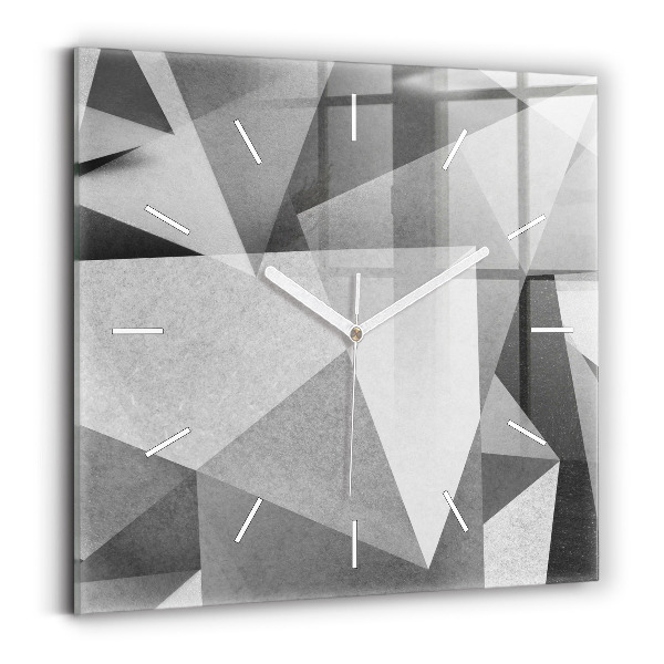 Kwadratowy zegar Szara Geometryczna Abstrakcja