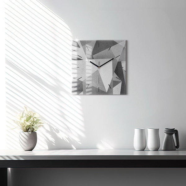 Kwadratowy zegar Szara Geometryczna Abstrakcja