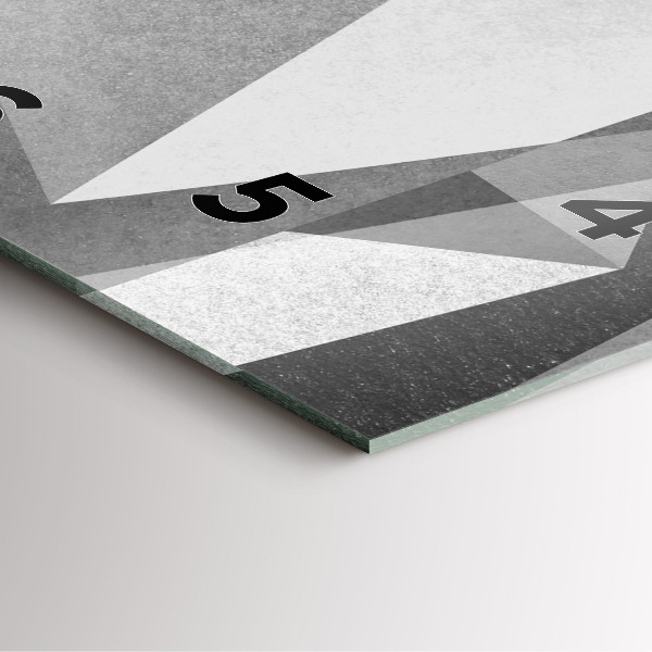 Kwadratowy zegar Szara Geometryczna Abstrakcja