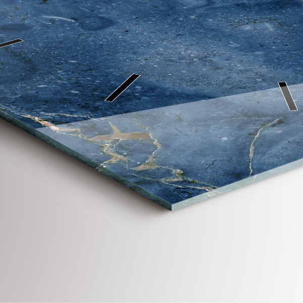 Zegar na ścianę kwadratowy Tekstura niebieski marmur