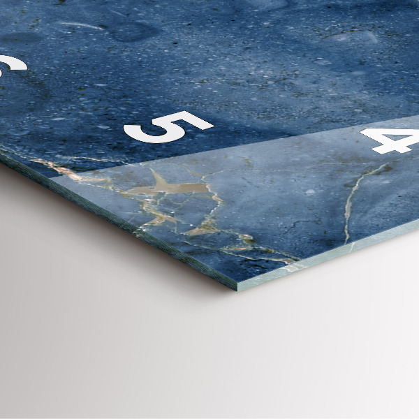 Zegar na ścianę kwadratowy Tekstura niebieski marmur