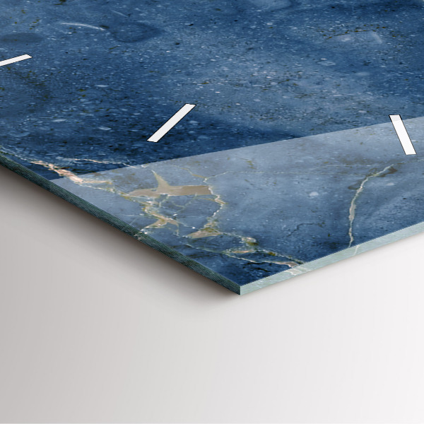 Zegar na ścianę kwadratowy Tekstura niebieski marmur