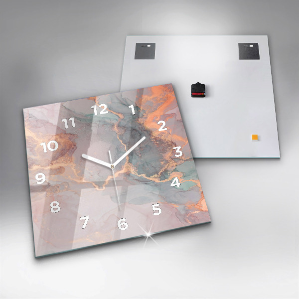 Zegar na ścianę kwadratowy Tekstura marmuru