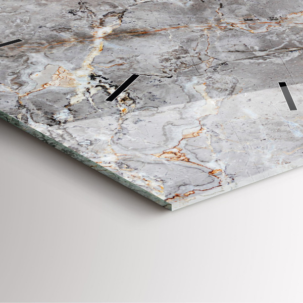 Zegar na ścianę kwadratowy Szary granit marmur